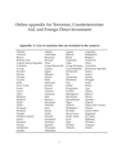 Replication Data for: Terrorism, Counterterrorism Aid, and Foreign Direct Investment