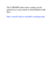 CORNISH Catalogs: Source-Based Lists