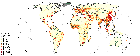 Global chickens distribution in 2010 (5 minutes of arc)