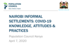 Experiences among adults and adolescents during the COVID-19 pandemic from four locations across Kenya