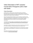 MIT Libraries' Conservation Pictograms (2021) MP4