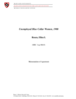 Unemployed Blue Collar Women, 1980