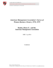American Management Association's Survey of Women Business Owners, 1978-1979
