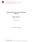 Berkeley Social Contexts of Learning Study, 1981-1991