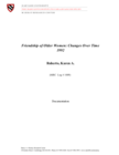 Friendships of Older Women: Changes Over Time, 1992