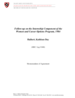 Follow-up on the Internship Component of the Women and Career Options Program, 1984