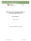 Self-Esteem in Girls Attending Single-Sex vs. Coed Private High Schools, 1975