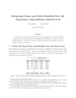 Replication data for: On the Estimation of Disability-Free Life Expectancy: Sullivan's Method and Its Extension