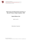 Selected Dimensions of Self-concept and Educational Aspirations of Married Women College Graduates, 1970