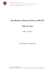 Life Histories of Women in Prison, 1986-1987
