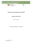 Women and Unemployment, 1986-1987