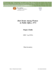 Role Strain Among Women in Public Office, 1973-1974