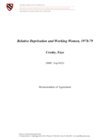 Relative Deprivation and Working Women, 1978-79