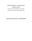 A&T Ethiopia Adolescent Nutrition Baseline Survey 2019: Adolescent Girl