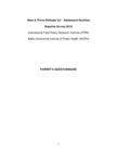 A&T Ethiopia Adolescent Nutrition Baseline Survey 2019: Parent