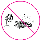 19 Pictogram Collections Safety: No fan blowing with active mold