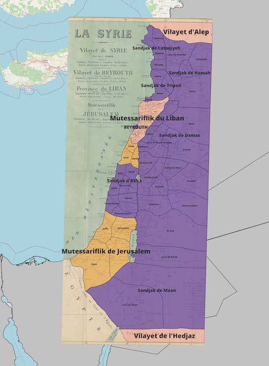 Palestine administrative boundaries 1896