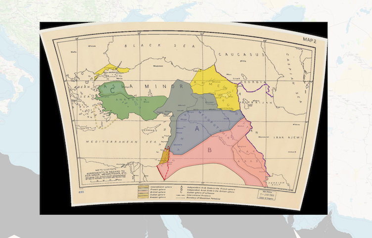 Palestine and Syria geopolitical boundaries Sykes-Picot 1916