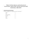 Black Civil War Veterans and the Records of Incarceration: Slavery, Race, and the Tennessee State Penitentiary, 1850-1870
